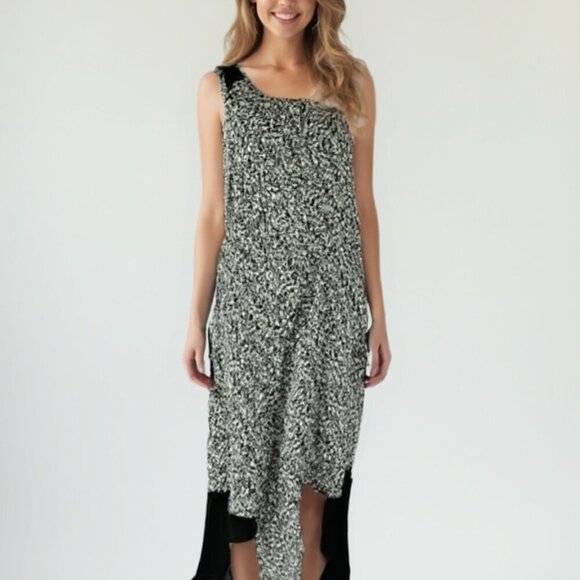 💕 Simply Vera Vera Wang Black and White Asymmetrical High-Low Sundress M - Picture 1 of 13